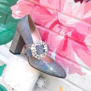 SJP - Sarah Jessica Parker Celine Shoes (size 39) Silver/Scintillate *WORN ONCE
